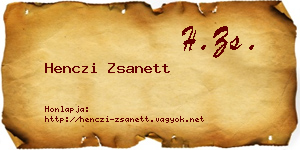 Henczi Zsanett névjegykártya